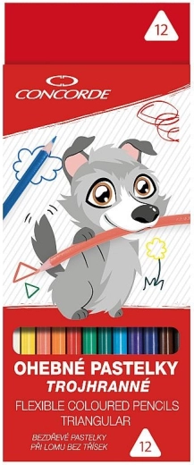 Pastelli CONCORDE triangolari flessibili senza legno 12 pz