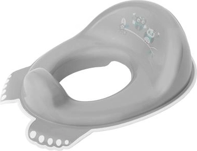 Riduttore WC antiscivolo per bambini con motivo gufo – grigio