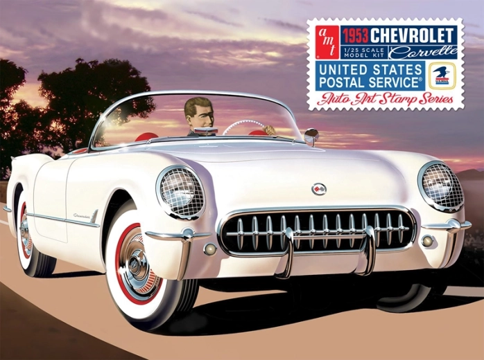 Modello in plastica dell’auto 1953 Chevy Corvette 1:25 (USPS Stamp Series)
