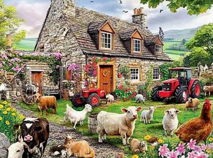NORIMPEX pittura con diamanti casa di campagna 30 × 40 cm