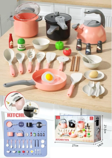 Set da cucina per bambini 32 pezzi rosa