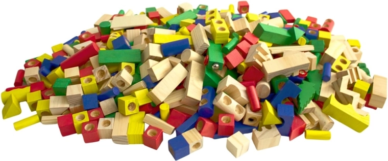 Una grande quantità di pezzi per costruzioni senza fine