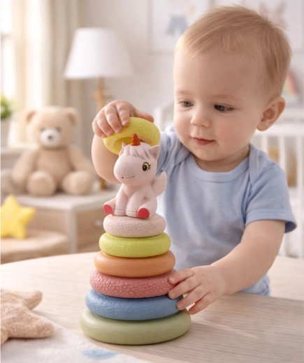 Unicorno interattivo con fischietto