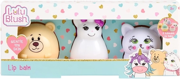 Create It! LuluBlush balsami labbra a forma di animaletti, set da 3 pz