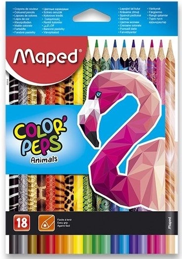 Pastelli triangolari MAPED Color'Peps Animals 18 pz