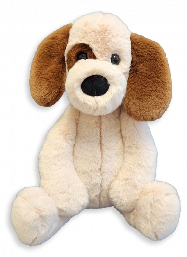 Cane di peluche pezzato