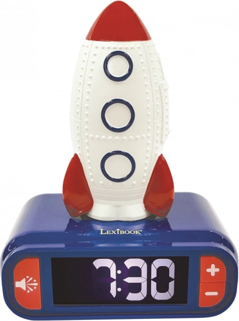 Sveglia per bambini con luce notturna 3D Razzo