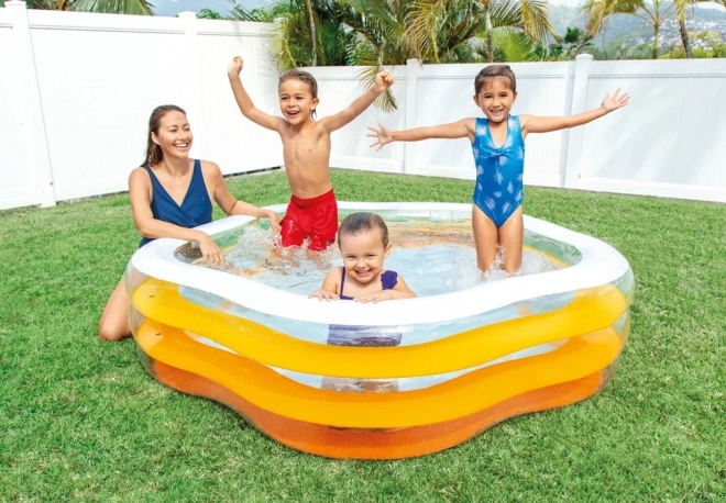 Piscina gonfiabile per bambini arancione 185 x 180 cm