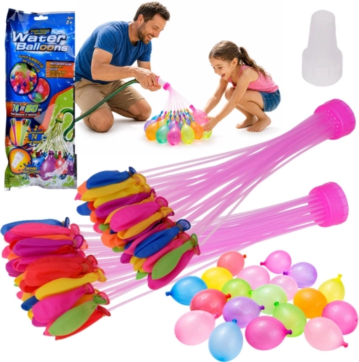 Palloncini d’acqua a riempimento rapido 74 pz con adattatore per tubo da giardino
