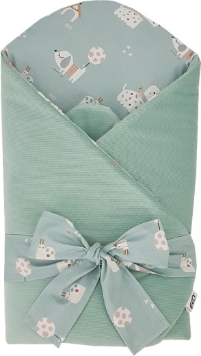 Fascia EKO VELVET Dogs Mint con inserto in cocco 75 × 75 cm