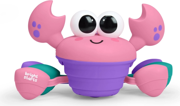 Bright Starts granchio musicale e multisensoriale gattonante Rockin' Crawling Crab rosa