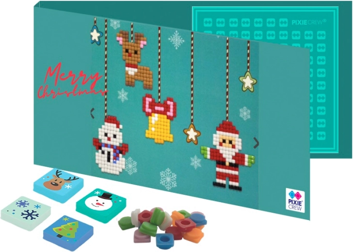 Cartolina e biglietto di auguri natalizio Pixie Crew con regalo all’interno