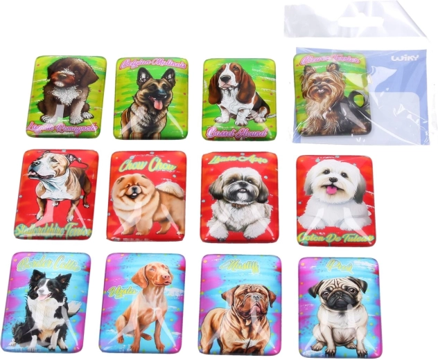 Magnete in vetro cane 4,6 × 6,8 cm – mix motivi
