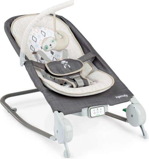 Sdraietta vibrante con massaggio e melodie Ingenuity Happy Belly Rock-to-Bounce Parker
