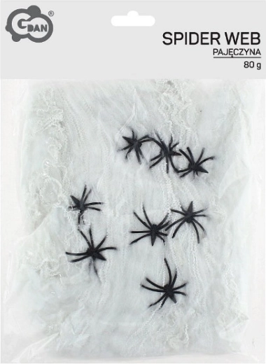 Ragnatela bianca con 8 ragni neri 80 g