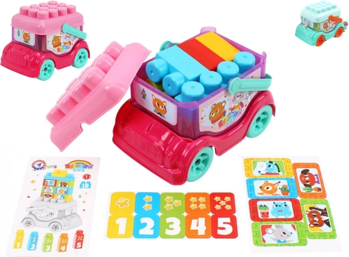 Autobus con blocchetti e maniglia 19 cm