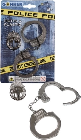 Set da poliziotto Gonher con manette in metallo e distintivo