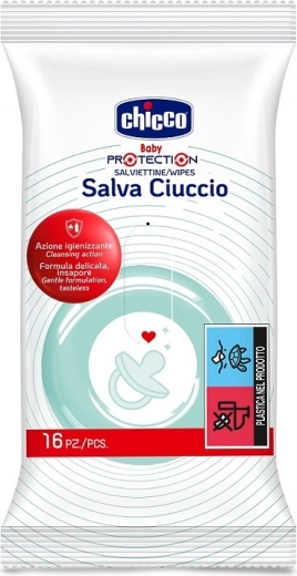 Chicco salviette umidificate per ciucci e accessori per bambini 16 pz