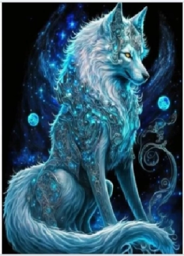 Pittura con diamanti Volpe magica 30 × 40 cm