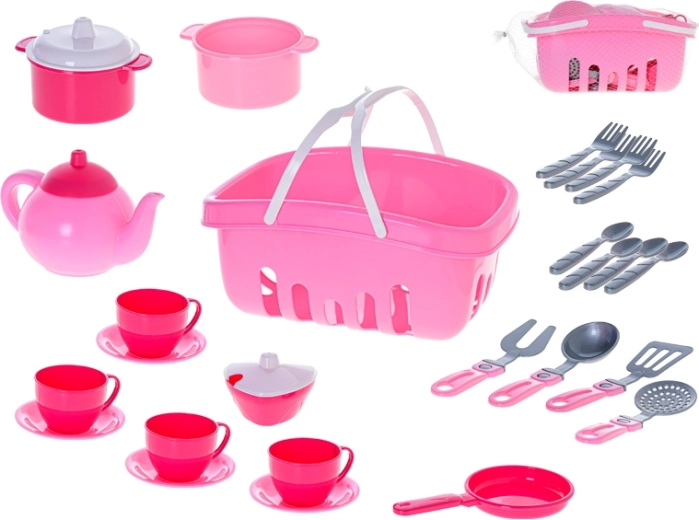 Set da cucina per bambini con cestino, set da 26 pezzi