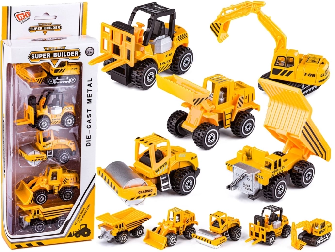 Macchinine da cantiere in metallo – set da 5 pz