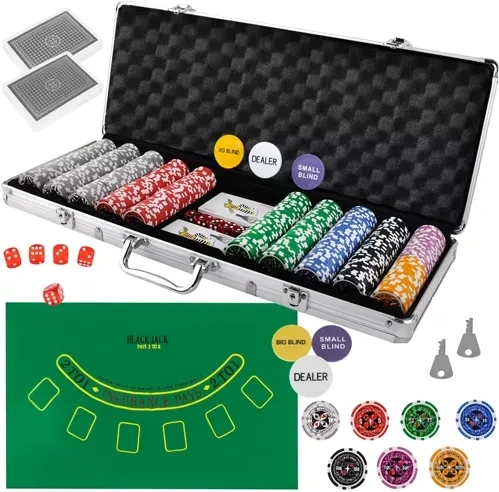 Set da poker con 500 fiches in valigetta