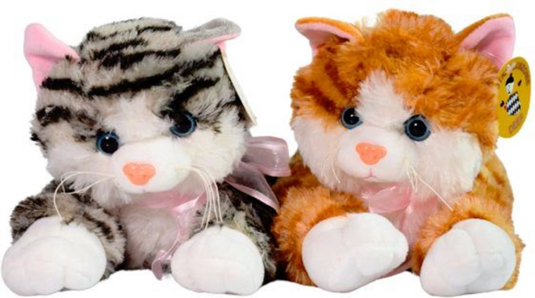 Gatto di peluche tigrato – grande sdraiato