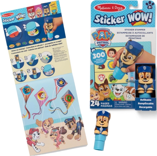 Melissa & Doug Sticker wow! Paw Patrol chase timbro con adesivi con libro attività - 1 pezzo