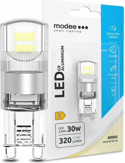 Lampadina LED Modee G9 alluminio 2,6 W bianco neutro