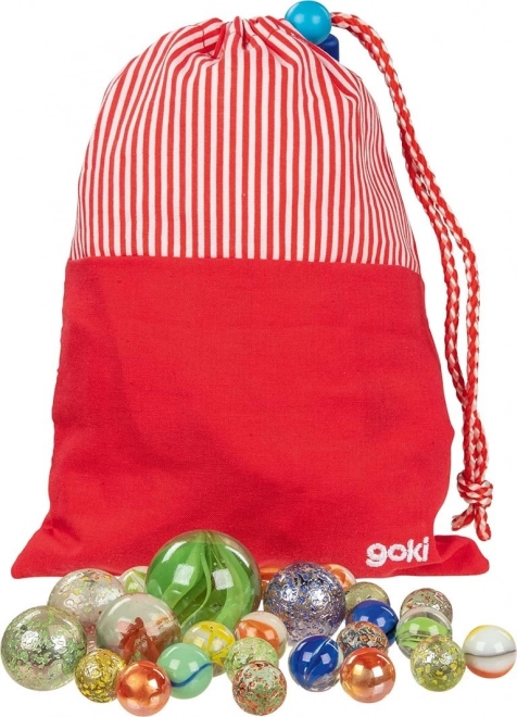 Goki sacchetto con biglie di vetro 50 pz