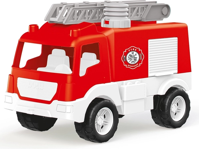 Camion dei pompieri in plastica con pompa dell'acqua e scala estensibile