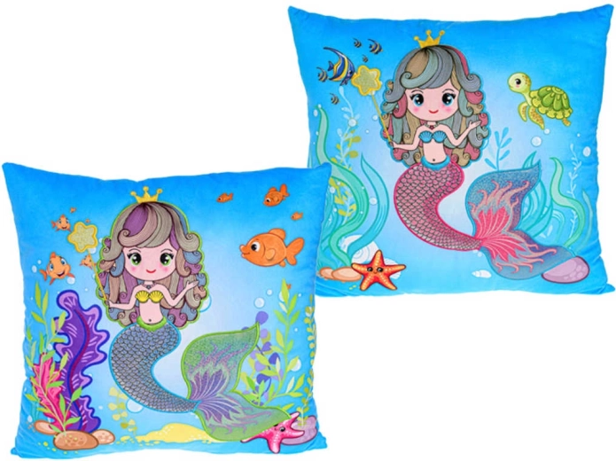 Cuscino in peluche sirena 45 × 45 cm - 1 pezzo