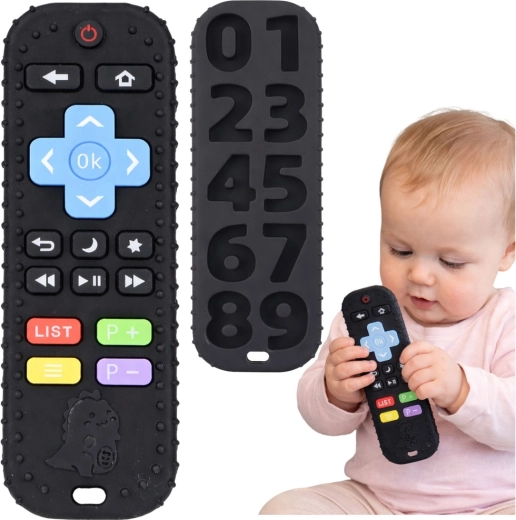 Controller sensoriale per bambini – mordicchiatore in gomma con numeri, nero