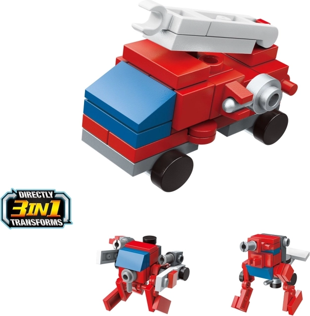 Qman Camion dei Pompieri Trans Collector con Scala 3 in 1