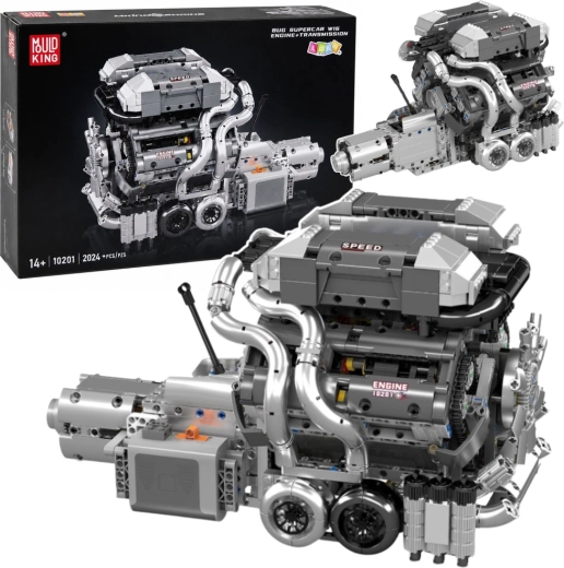 Mattoncini da costruzione tecnici – motore V8 con cambio (2024 pezzi)