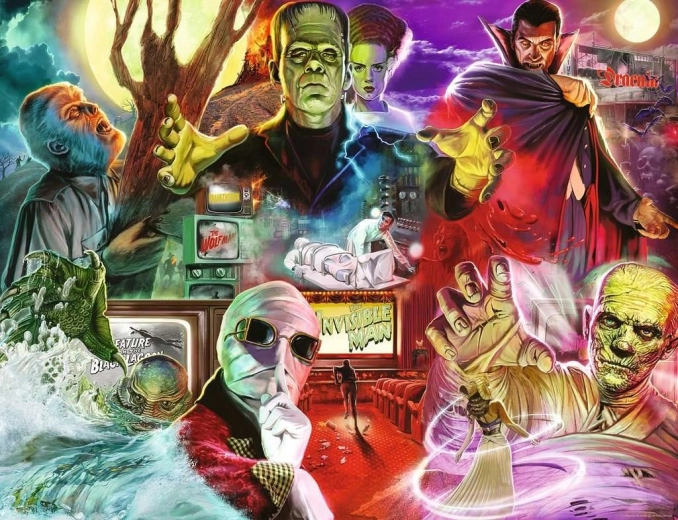 Puzzle Ravensburger Universal Monsters da 2000 pezzi