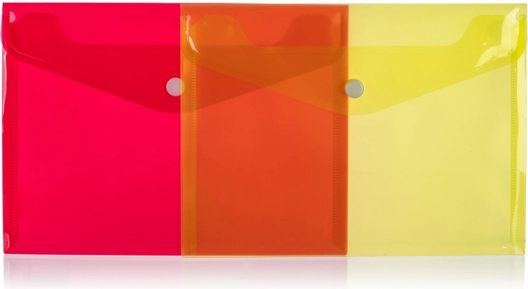 Cartelline portadocumenti A5 con bottone a pressione, mix di colori