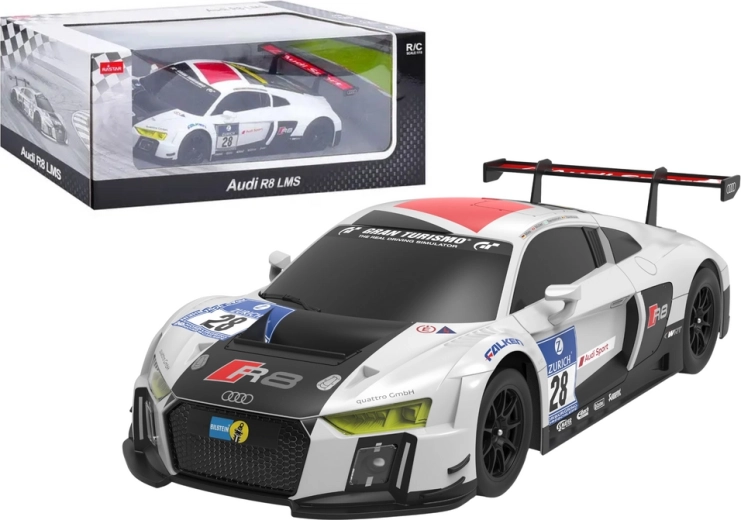 RC auto 1:24 sportivo AUDI R8 LMS, bianco‑nero