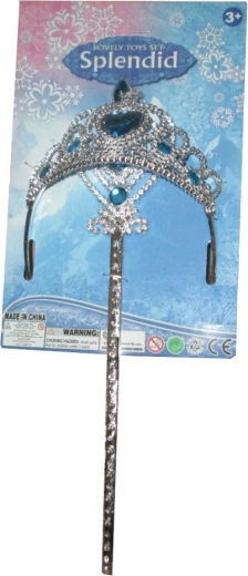 Set moda da principessa con corona e bacchetta magica