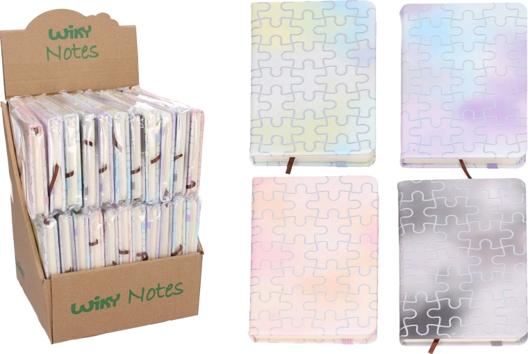 Taccuino a righe con elastico 14 × 8,6 cm, 80 pagine, colorato