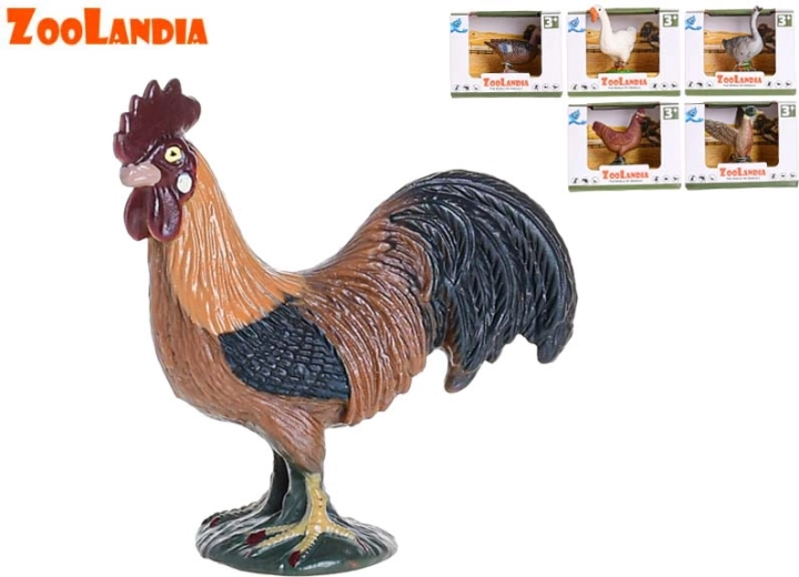 Zoolandia animali da fattoria – figurine anatra maschio, anatra, gallo, gallina, oca e oco