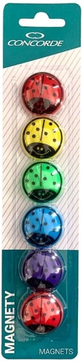Magneti con coccinelle 30 mm, 6 pz