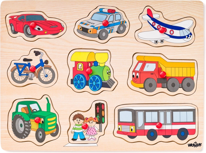 Puzzle su tavola – mezzi di trasporto
