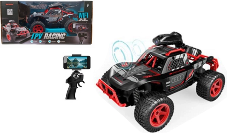 Auto RC fuoristrada con videocamera Wi‑Fi FPV e supporto per telefono