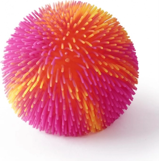 Palla arcobaleno arruffata con luce - arancione e rosa