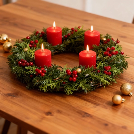 Set di candele cilindriche rosse senza profumo