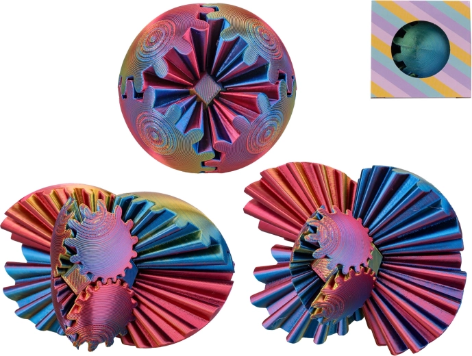 Pallina rompicapo antistress 6 cm – palla puzzle bicolore a spirale