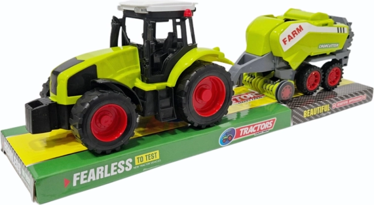 Trattore con macchina agricola e rimorchio – set di plastica per bambini