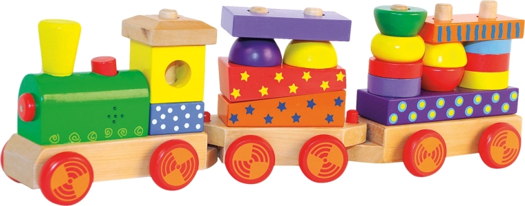 Treno in legno componibile con luci e suoni