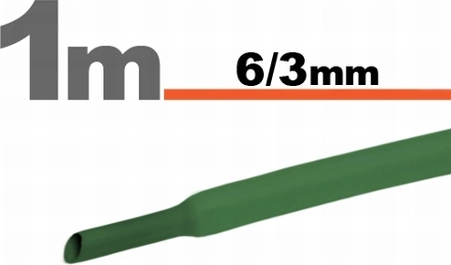 Guaina termorestringente verde 6/3 mm
